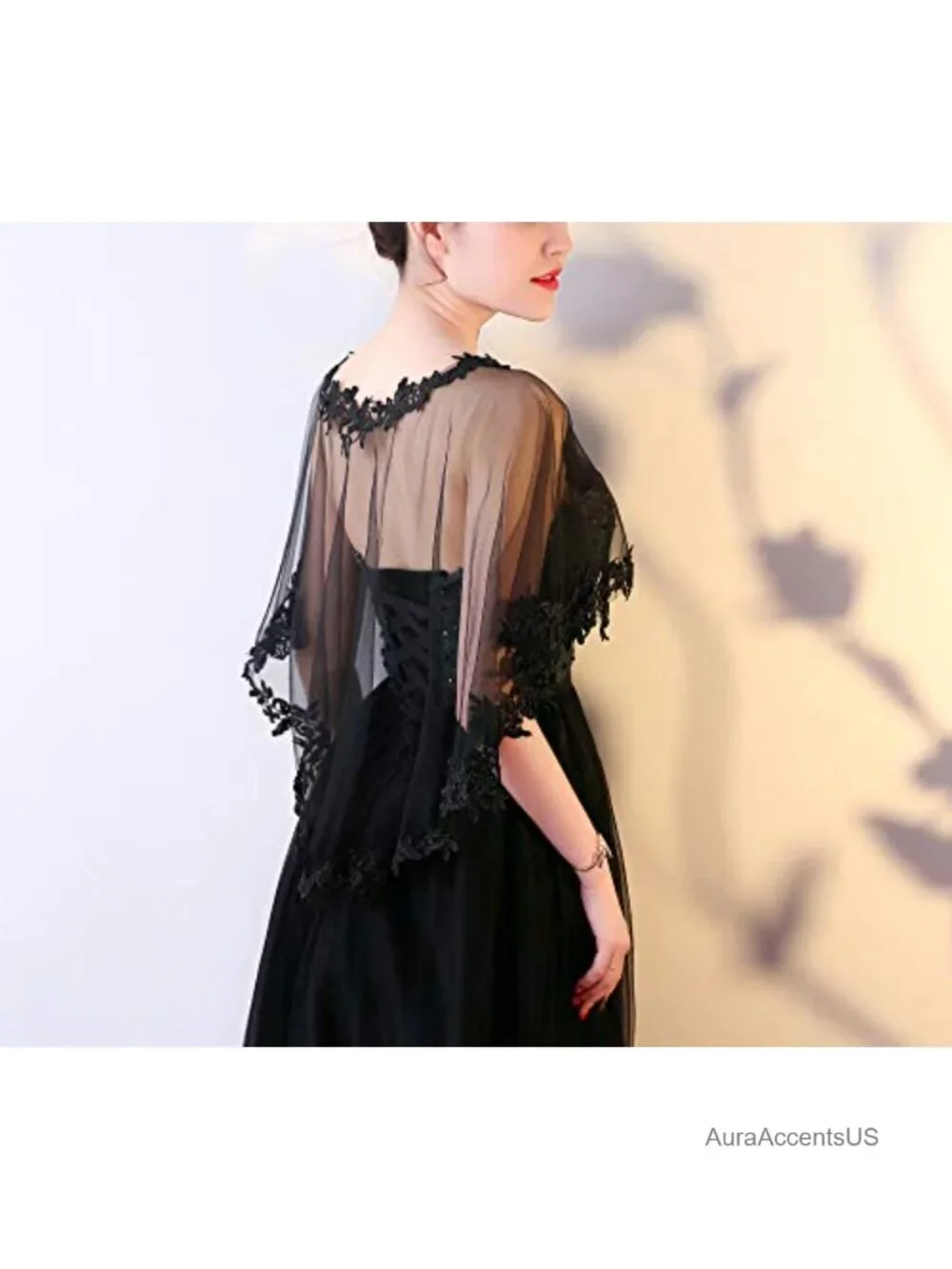 Lace & Polyester Bridal Shrug Cape Wrap Bolero Shoulder Cover Up Evening Party